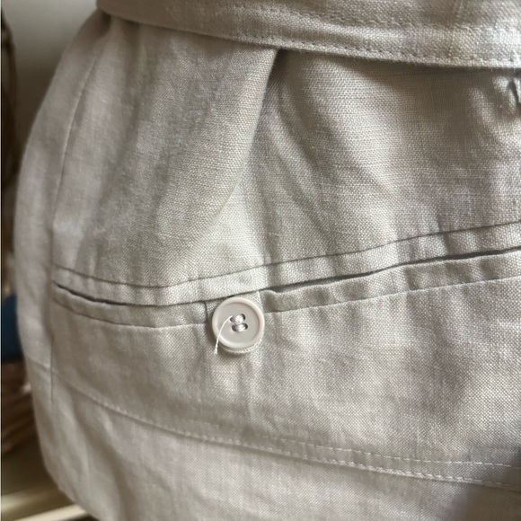 DAVID BROOKS LINEN TAN JACKET DOUBLE BREASTED SAFARI STYLE SHORT SLEEVE SIZE XL - Picture 3 of 10